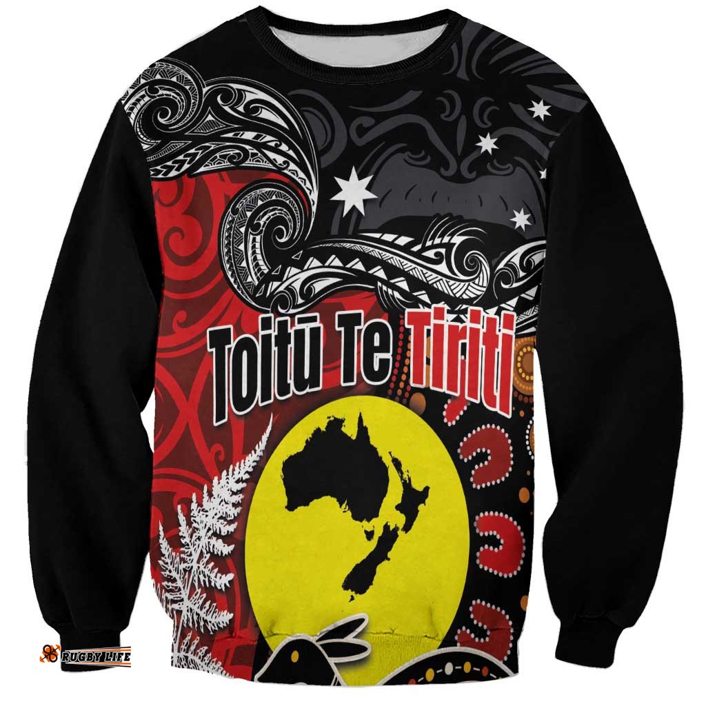 Aotearoa and Australia Toitu Te Tiriti Sweatshirt Honour the Treaty - Te Tiriti Is Us LT03