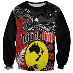 Aotearoa and Australia Toitu Te Tiriti Sweatshirt Honour the Treaty - Te Tiriti Is Us LT03