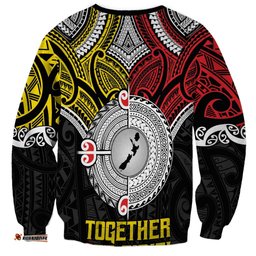 Aotearoa and Niue Mo Te Tiriti Sweatshirt New Zealand Honour The Treaty Ake!Ake!Ake! LT9