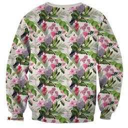 Aussie Pink Cockatoo Flowers Seamless Pattern Sweatshirt LT9