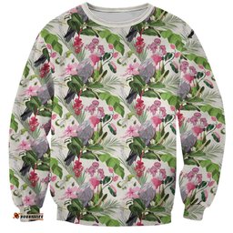 Aussie Pink Cockatoo Flowers Seamless Pattern Sweatshirt LT9