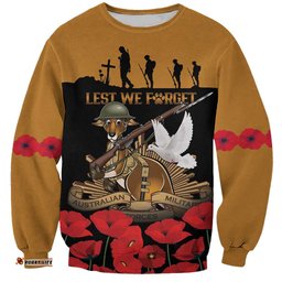 Australia ANZAC Day Personalised Sweatshirt Honouring The Animals That Served LT9