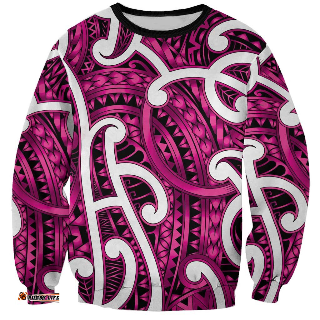 Aotearoa Maori Kowhaiwhai Sweatshirt Mawhero Puhoro and Patiki LT9