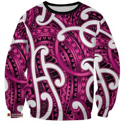 Aotearoa Maori Kowhaiwhai Sweatshirt Mawhero Puhoro and Patiki LT9