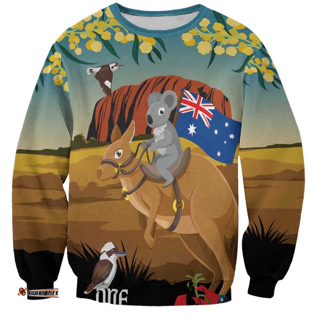 26 January One Proud Aussie Sweatshirt Kangaroo and Koala Happy Australia Day LT9