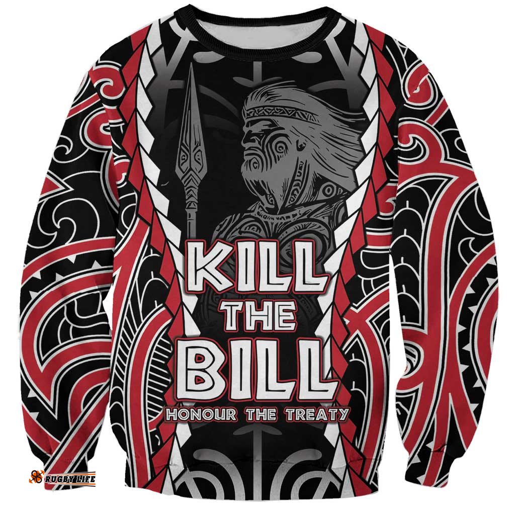 Aotearoa Waitangi Day Sweatshirt Maori Warrior Tribal Tattoo LT05