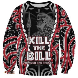 Aotearoa Waitangi Day Sweatshirt Maori Warrior Tribal Tattoo LT05