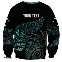 Aotearoa Personalized Lawn Bowls Maori Sweatshirt New Zealand Paua Shell Tribal Silver Fern LT7