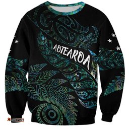 Aotearoa Personalized Lawn Bowls Maori Sweatshirt New Zealand Paua Shell Tribal Silver Fern LT7