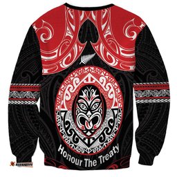 Aotearoa Toitu Te Tiriti Sweatshirt Haka Tiki Honour The Treaty LT14