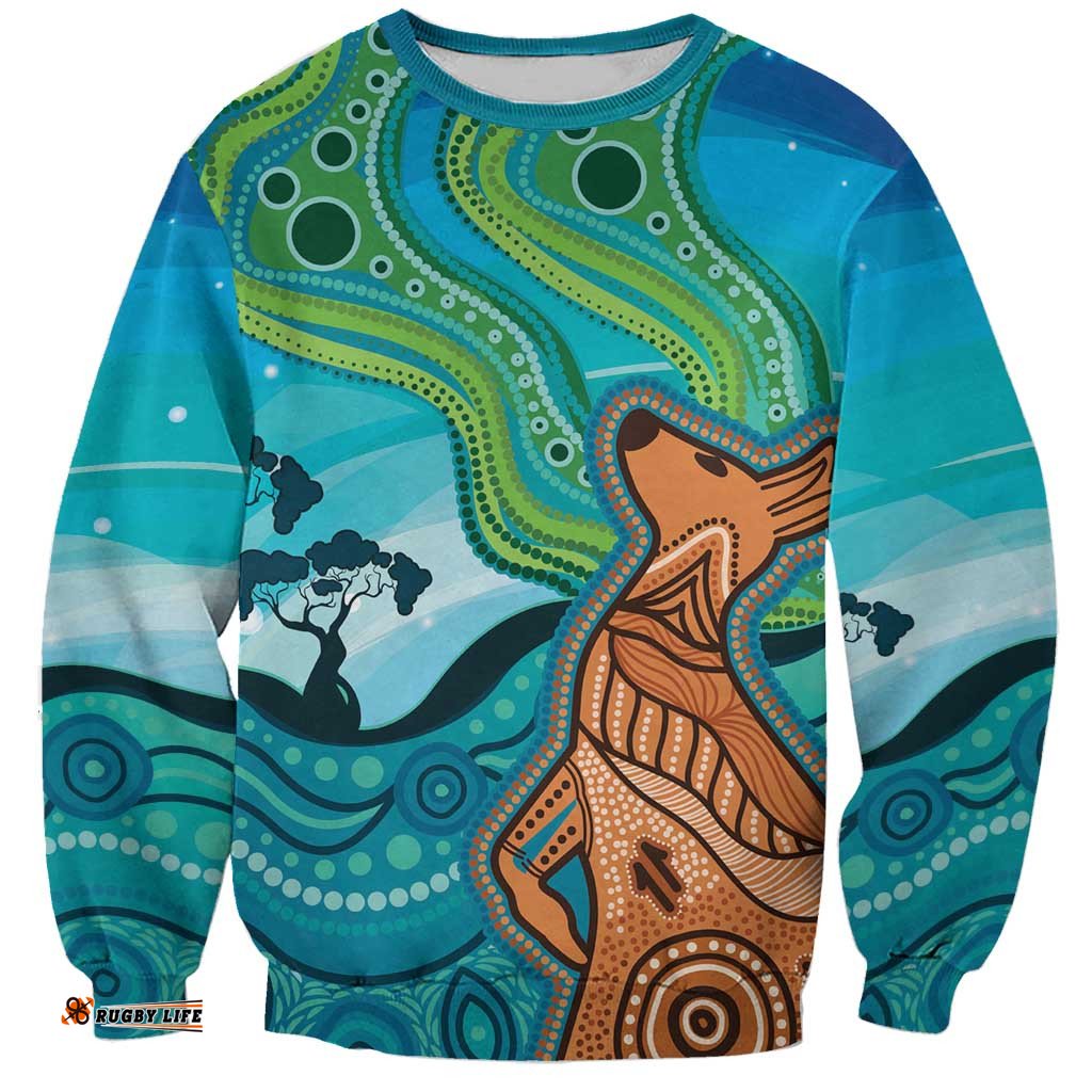 Aussie Aurora Borealis Aboriginal Art Sweatshirt LT7