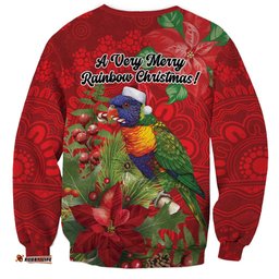 Aussie Rainbow lorikeet Sweatshirt Aboriginal Inspired Christmas LT9