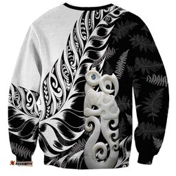 Aotearoa Manaia NZ Maori Silver Fern Sweatshirt LT14