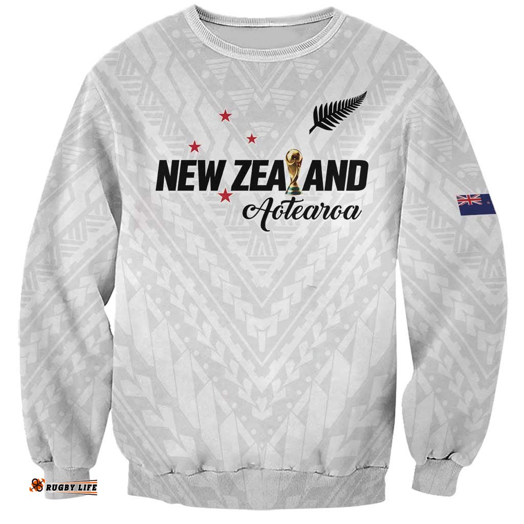 Custom Football New Zealand Sweatshirt Aotearoa United White Version LT01