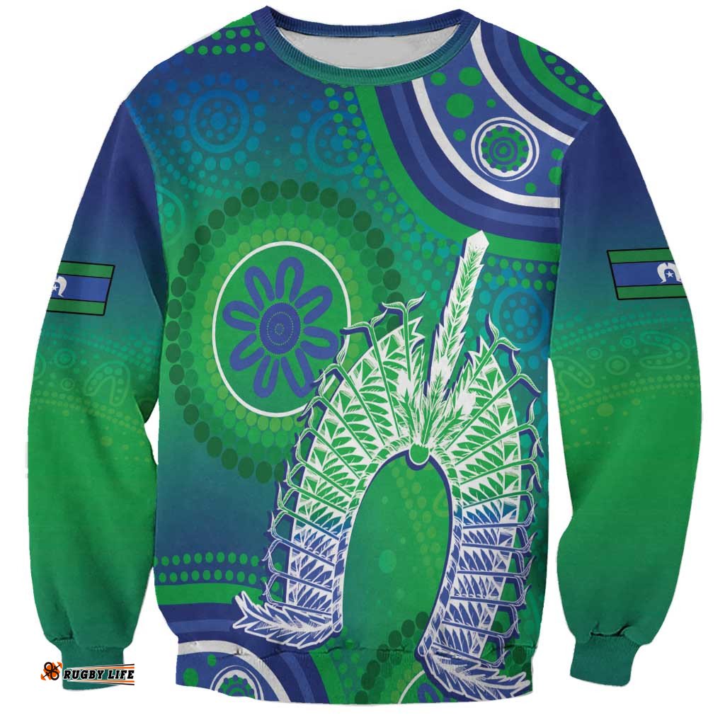 Australia Torres Strait Islanders Sweatshirt Dhari Aboriginal Pattern LT14