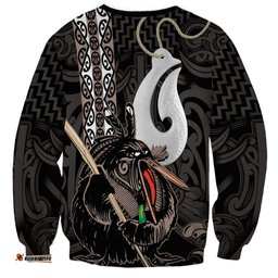 Aotearoa Hei Matau Sweatshirt Haka Kiwi Mix Maori Mangopare LT14