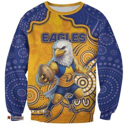 Custom Eagles Football Sweatshirt Aboriginal Dot Art Pattern DT05