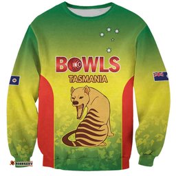 Australian Tasmania Lawn Bowls Custom Sweatshirt Aussie Minimalist Style LT9