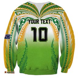 Custom Cook Islands Rugby League Sweatshirt Avaiki Tatau Tribal Motifs White Color LT03