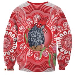Australia Gang-gang Cockatoo Christmas Sweatshirt Eucalyptus Blossoms Aboriginal Merry Xmas LT14