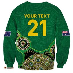 Custom Australia Cricket Spirit 2026 Sweatshirt World T20 Edition - Green Aboriginal LT9