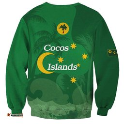 Australia Cocos Keeling Islands Sweatshirt Southern Cross Palm Tree Pattern LT14