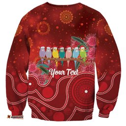 Australia Budgerigar Christmas Personalised Sweatshirt Budgies Hakea Have A Good Chrissie LT14