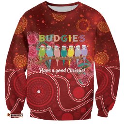 Australia Budgerigar Christmas Personalised Sweatshirt Budgies Hakea Have A Good Chrissie LT14