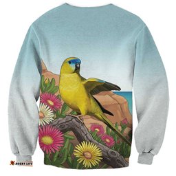 Australia Rock Parrot Sweatshirt Pigface Carpobrotus Rocky Island Vibes LT14