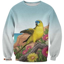 Australia Rock Parrot Sweatshirt Pigface Carpobrotus Rocky Island Vibes LT14
