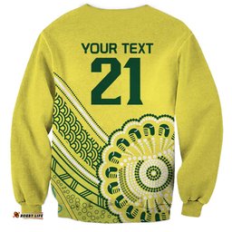 Custom Cricket Aussie Pride Sweatshirt Aboriginal Dot Art Cricket LT9