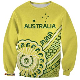 Custom Cricket Aussie Pride Sweatshirt Aboriginal Dot Art Cricket LT9