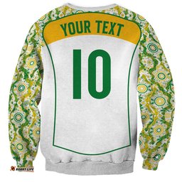 Custom Australia Football Sweatshirt Aboriginal Pattern Sporty Style-White Color LT03
