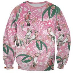 Australia Galah Aboriginal Sweatshirt Breast Cancer Awareness LT7