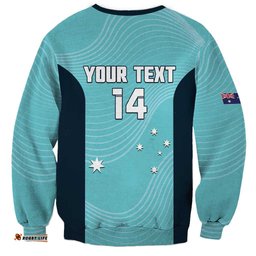 Custom Bowls Australia Sweatshirt Teal Color Curve Sporty LT14