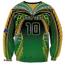 Custom Cook Islands Rugby League Sweatshirt Avaiki Tatau Tribal Motifs Black Color LT03