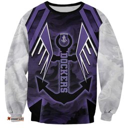 Custom Fremantle Football Sweatshirt Dockers Anchor Sporty Style DT05