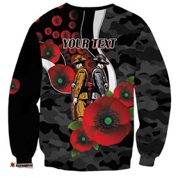 Collingwood Magpies ANZAC Personalised Sweatshirt Lest We Forget Poppy Camo LT9