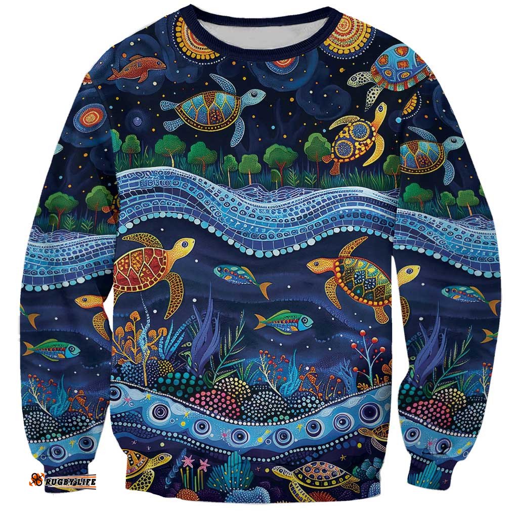 Australian Landscapes Sweatshirt Aboriginal Dreamtime Story LT9
