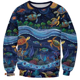 Australian Landscapes Sweatshirt Aboriginal Dreamtime Story LT9