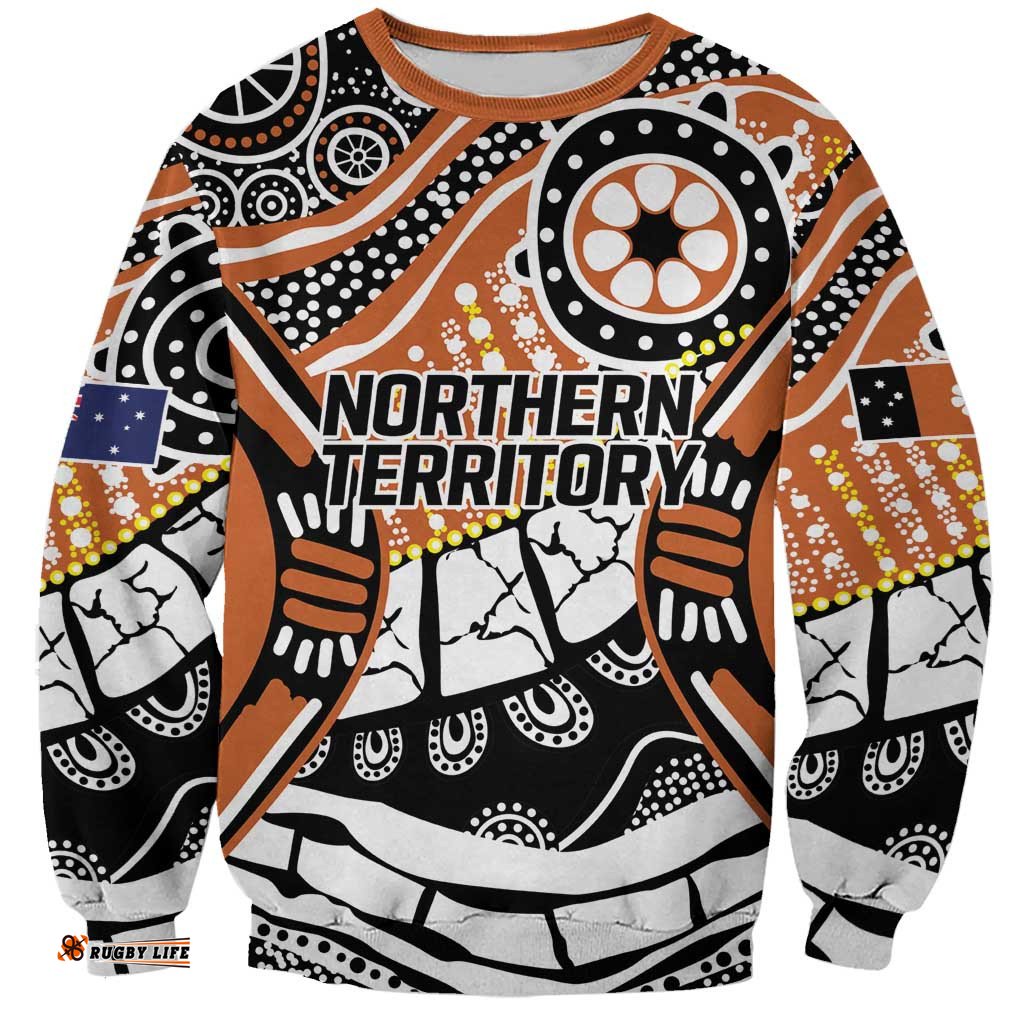 Australian Northern Territory Sweatshirt Aboriginal with Sturt's Desert Rose LT9