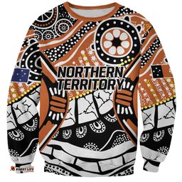 Australian Northern Territory Sweatshirt Aboriginal with Sturt's Desert Rose LT9