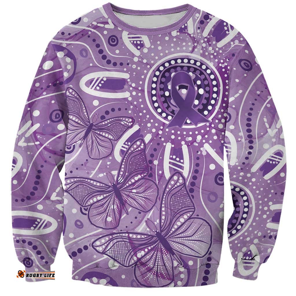 Australia Epilepsy Awareness Indigenous Sweatshirt Butterfly Aboriginal Art LT7