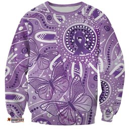 Australia Epilepsy Awareness Indigenous Sweatshirt Butterfly Aboriginal Art LT7