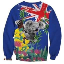 Australia Day Koala Sweatshirt Aussie Aussie Aussie Oi Oi Oi Blue Color LT9