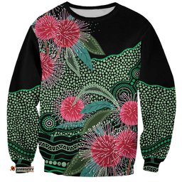 Australia Hakea Sweatshirt Aussie Native Flowers Indigenous Art LT14
