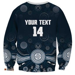 Custom Carlton Football Sweatshirt Go Blues Aboriginal Art LT14