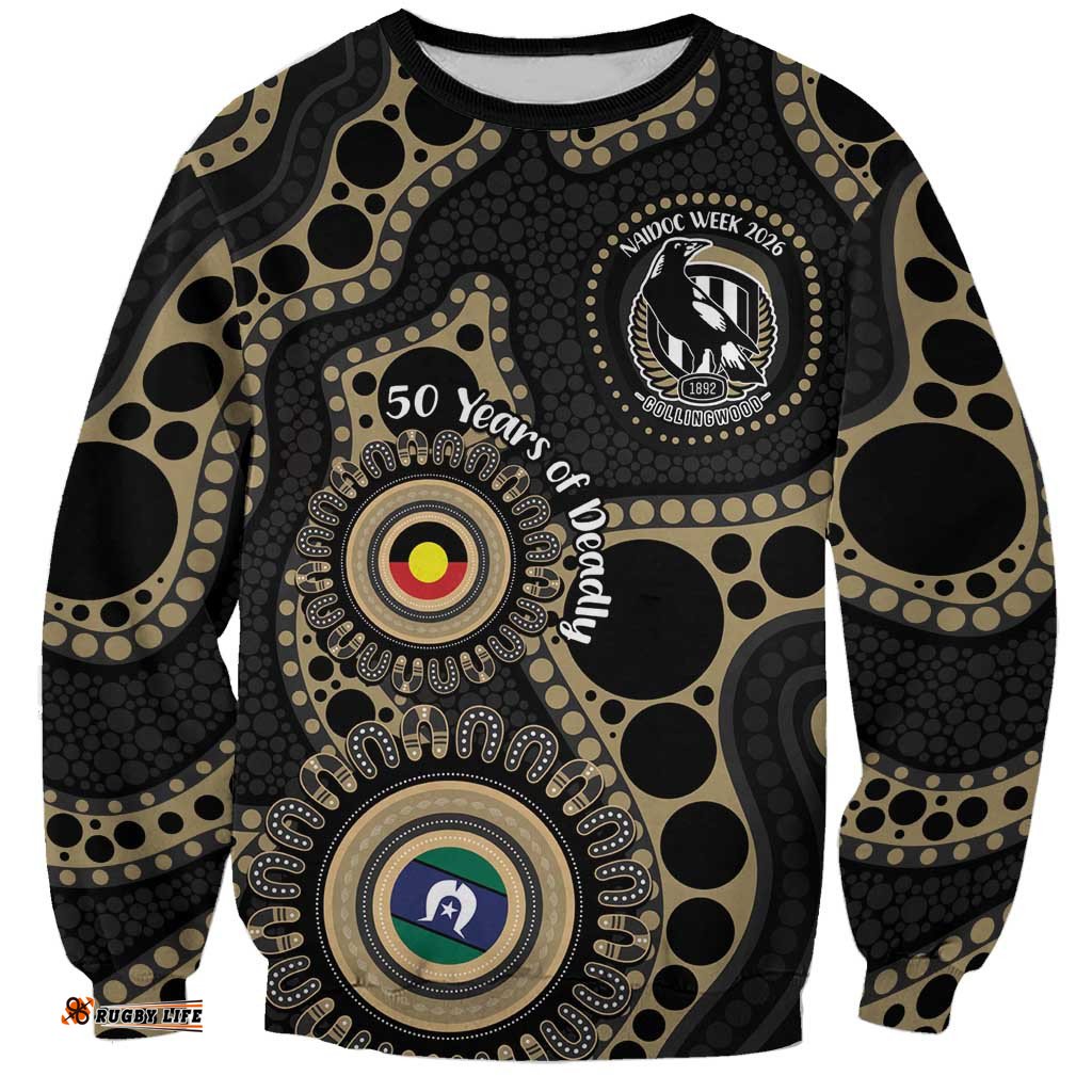 Collingwood NAIDOC Week 2026 Personalised Sweatshirt 50 Years of Deadly Aboriginal Art LT14