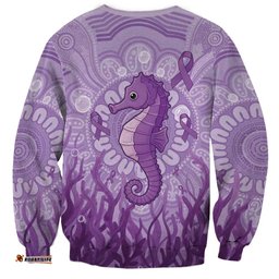 Australia Epilepsy Awareness Sweatshirt Seahorse Think Purple Ribbon Aboriginal LT14