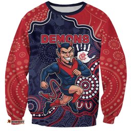 Custom Demons Football Sweatshirt Aboriginal Dot Art Pattern DT05